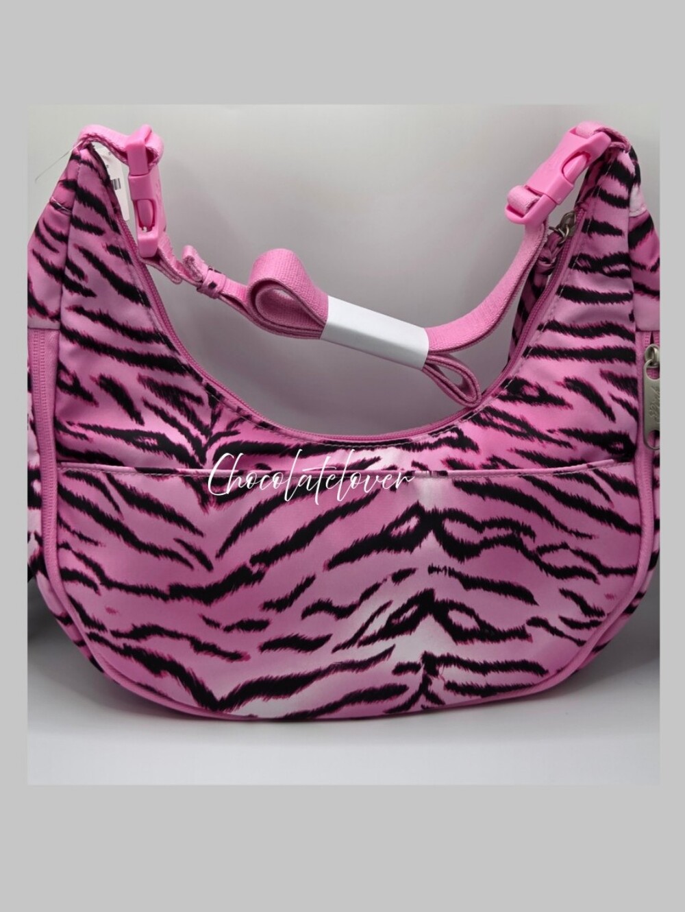 Victoria's Secret PINK Sling Pink Zebra Bag With Bat Dog NWT - Picture 4 of 7